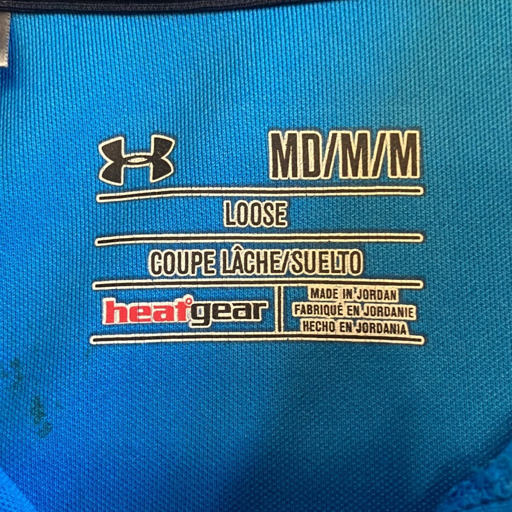 Men’s Bright Blue Under Armour Golf Shirt - Picture 5 of 8